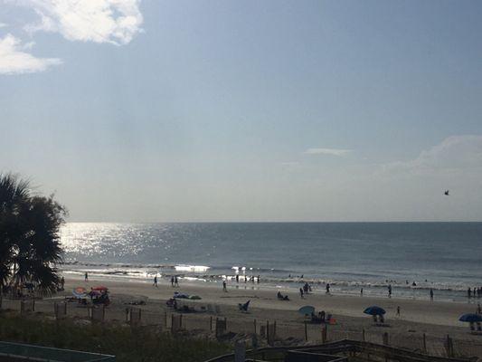 View from our deck of the beach