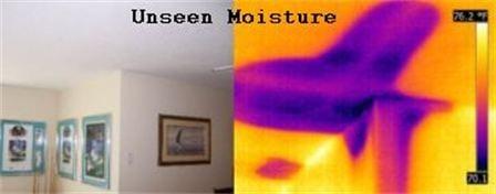 Unseen moisture detected using thermal imaging