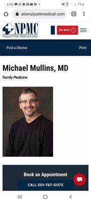 Dr. Mullins in Hot Springs Ar at Hamilton Family Medicine. He has bias opions on who should be treated.