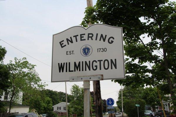 Entering Wilmington sign from Tewksbury.