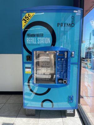 Fill up your 1 or 5 gallon bottles at our brand new Primo Water Premium Water Refill Station.  Just $.35 per gallon!