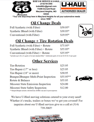 Auto Repair price list