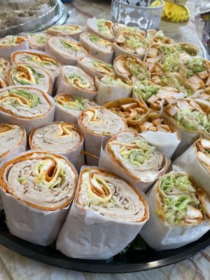 Wraps- turkey, chicken Caesar and buffalo