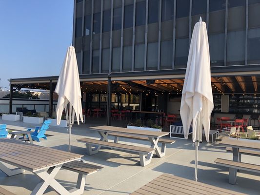 View looking back at the covered outdoor seating.