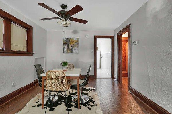 Dining room staged