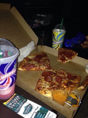 Tropical Fusion swisher, slurpee, gallon of water & a $5 pizza  #LateNightMunchies