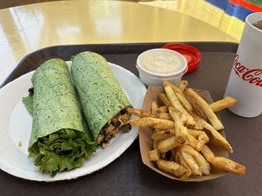 Wrap and fries