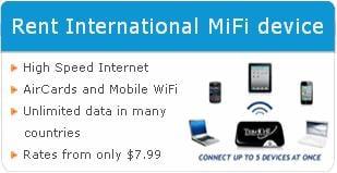 Rent International MiFi device