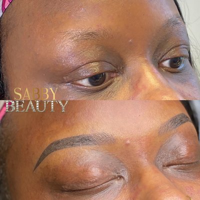 Combo Brows a combination of microblading & machine shading lasts 1-3yrs