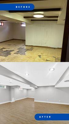 620 E 160th Pl basement before and after