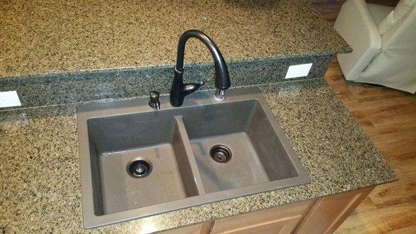 Granite sink and faucet install