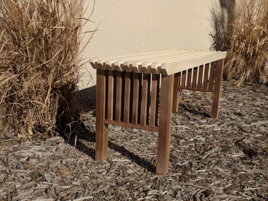 An Alder and Walnut bench made for a local charity event