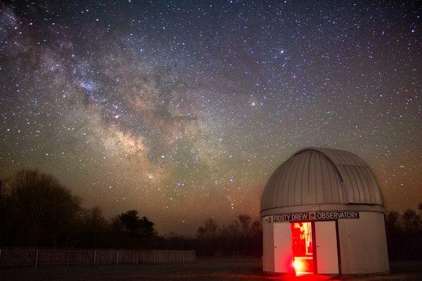 The Milky Way silhouetted by Frosty Drew Observatory. A perfect night under the stars!