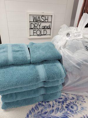 Have your towels washed, folded and returned!