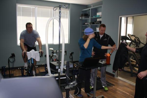 Riding in the Computrainer lab