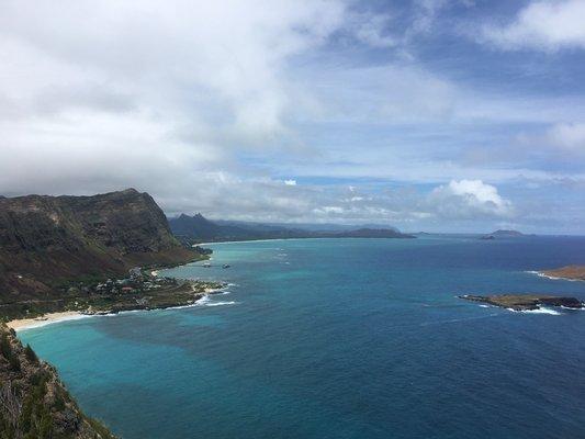 Waimanalo Beach from the top of The Lighthouse Hike