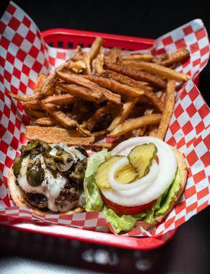 Spicy Burgers and fries