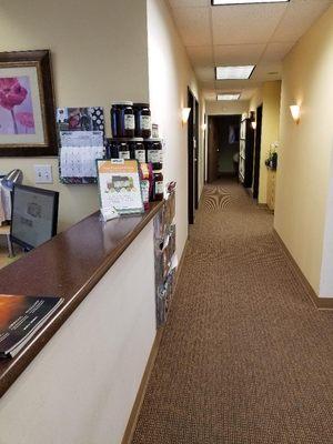 Hallway to 4 treatment rooms