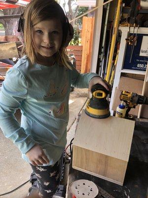 My daughter learning how to use daddy's tools!