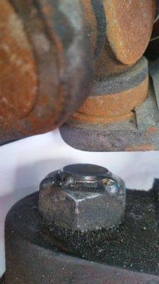 Another angle of the Passenger side front lower balljoint w/multiple spot welds...totally unexceptable!