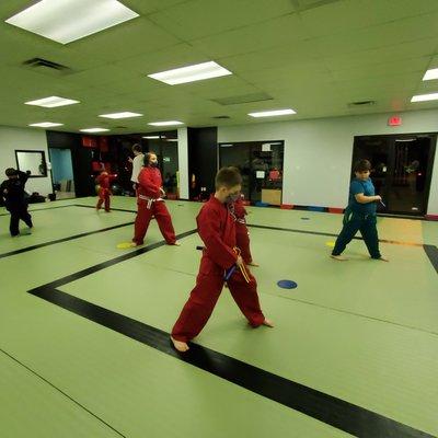 Practice during our colored belt class!