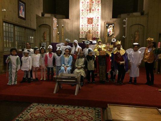 Christmas pageant cast at Our Lady of Good Counsel Parish December 2019