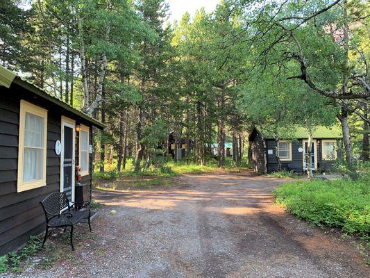 Outside the cabin....among the outdoors and nature. Very quiet and picturesque.