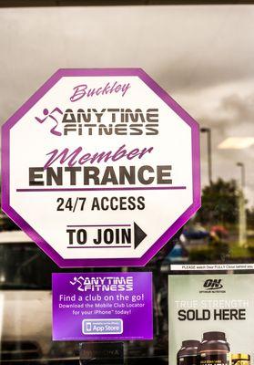 24/7 access...and can use any Anytime Fitness club in the world!