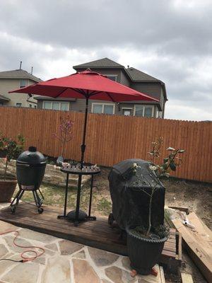 Built a deck on the end for my grills.