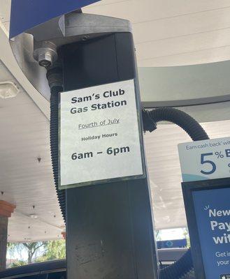 4th of July Gas Station Holiday Hours. July 2022.