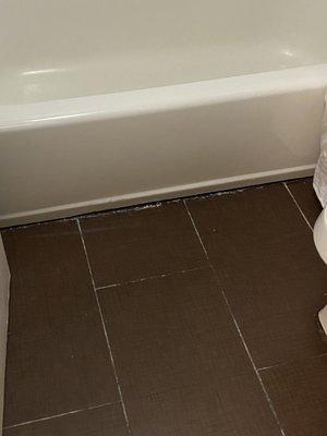 Grout missing from tub