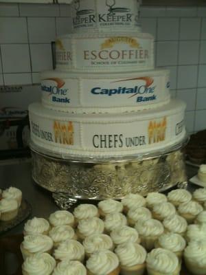 Cool 3-tier cake made by students at Auguste Escoffier School of Culinary Arts.