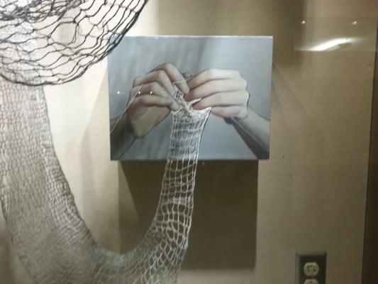 Part of the current exhibit here called "knitting hands"