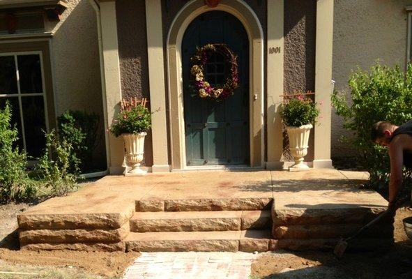 concrete stone steps