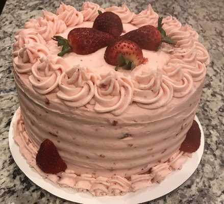 Strawberries-N-Cream Dessert Cake