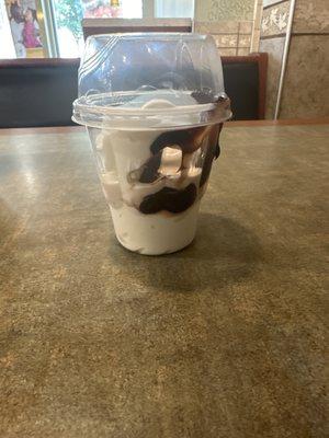 A near $3 skimpy hot fudge Sunday at the Garner McDonald's