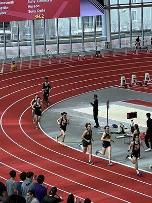 Cobleskill men's indoor track team competing at the 2023 Frozen 8 indoor track and field Championship