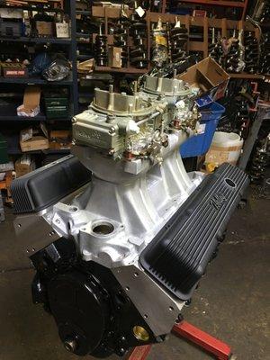 383 Chevy s/b dual holley engine