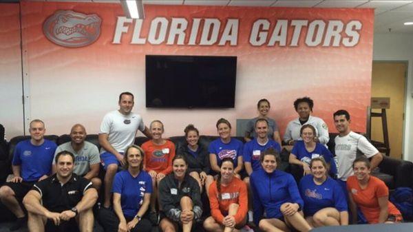 In Gainesville, Training the University of Florida Athletic Training Staff on Active Release Techniques (ART).