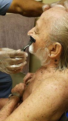 Ferdie shaving dad