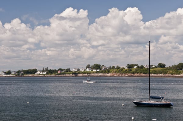 The view of Harpswell Neck from Bailey Island.