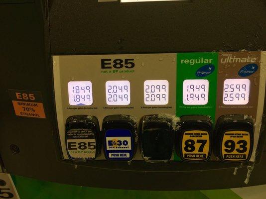 E85 pump - with the E85 label insidiously placed on the E15 button.