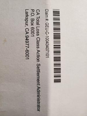 Here the amount sent out to class members and they kept everyone's $2051.98. And there are thousands of us that were entitled to it.