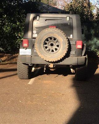 an example of the jeep's usual parking job.