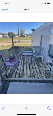 deck add on, custom burned for rustic look