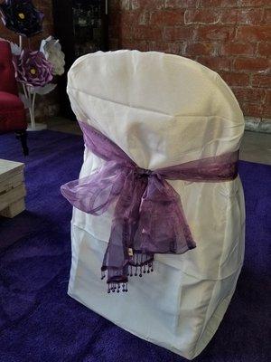 White chair covers available