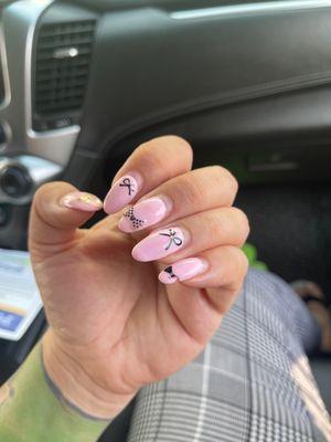 My natural nails that have acrylic powder that Diane did. I needed them to be "filled" and basically redone since they were cracking.