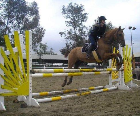 Curly and I in a lesson with Tracey!