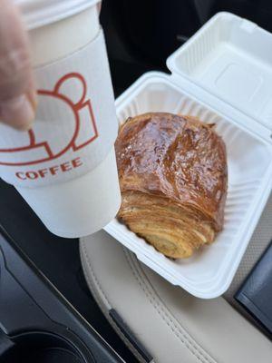 Lodi medium-sized drip coffee and chocolate croissant; under $10 for both. Move over Starbucks...