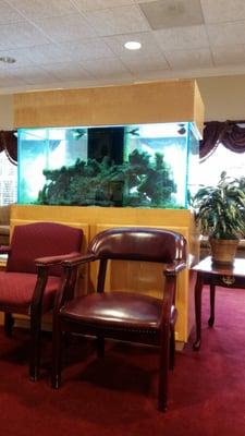 Aquarium in the center of the waiting room